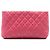 Clutch Kiss Lock in agnello trapuntato rosa Chanel