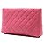 Clutch Kiss Lock in agnello trapuntato rosa Chanel - vista 2