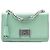 Borsa a tracolla con patta Prada Saffiano Lux Chain Lock verde