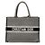 Book Tote Dior in tela nera con ricamo houndstooth, misura Medium Nero