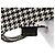 Book Tote Dior in tela nera con ricamo houndstooth, misura Medium Nero - vista 6