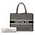 Book Tote Dior in tela nera con ricamo houndstooth, misura Medium Nero - vista 8