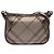 Borsa a tracolla Burberry Supernova Check in tela e pelle metallizzata marrone
