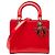 Borsa Lady Dior Medium in vernice rossa Rosso