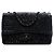 Borsa a tracolla Chanel Jumbo Classic Sequins Single Flap nera Nero