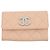 Beiger Chanel CC gesteppter Caviar Kartenhalter