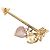 Spilla Broche Chanel CC Placcata Oro con Strass Freccia e Cuore D'oro - vista 2