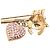 Spilla Broche Chanel CC Placcata Oro con Strass Freccia e Cuore D'oro - vista 3