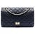 Borsa a tracolla Chanel Reissue 2.55 Double Flap 226 in pelle di vitello invecchiata trapuntata blu