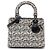 Borsa Lady Dior in tweed bianco, misura Medium