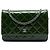 Wallet On Chain Borsa a tracolla con catena Chanel CC trapuntata in vernice verde