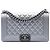 Borsa a tracolla Chanel Old Medium Quilted Metallic Caviar Boy Flap argento