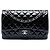 Borsa a tracolla Chanel Jumbo Classic Patent Double Flap nera Nero