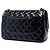 Borsa a tracolla Chanel Jumbo Classic Patent Double Flap nera Nero - vista 2