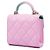 Clutch Chanel Mini CC in agnello trapuntato rosa con tracolla a catena - vista 2