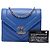 Chanel Small CC Chevron Umschlag-Crossbody-Tasche aus blauem Kalbsleder - Ansicht 7