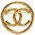 Spilla rotonda Chanel CC placcata oro D'oro - vista 2