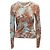 Vintage hellblauer und mehrfarbiger Blumarine Cardigan mit Blumenmuster Größe IT 44