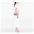 Borsa a tracolla Chanel Medium Classic Lambskin Double Flap color Tan Cammello - vista 5