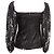 Autre Marque Top de encaje de manga larga negro Galanos Talla US S - vista 3