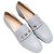 Graue Chanel Leder-Loafer mit Schriftzug Absatz Größe 42 - Ansicht 2