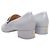 Graue Chanel Leder-Loafer mit Schriftzug Absatz Größe 42 - Ansicht 4