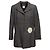Vintage Black & White Chanel Striped Camellia Jacket Size FR 48
