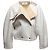 Céline White Celine Double-Breasted Shearling Jacket Size US 6