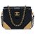 Borsa Minaudière Rock The Corners in pelle di vitello Chevron CC nera Chanel Nero