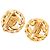 Pendientes de clip redondos con cuerda y strass chapados en oro Chanel CC Gold Dorado - vista 2