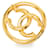 Spilla rotonda Chanel CC placcata oro D'oro - vista 2