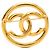 Spilla rotonda Chanel CC placcata oro D'oro - vista 3