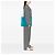Borsa Tote Convertible Aperta Prada Vitello Daino blu - vista 6