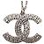 Collana con pendente Chanel CC in ottone con strass e perle finte argento - vista 4