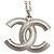 Collana con pendente Chanel CC in ottone con strass e perle finte argento - vista 5