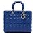Borsa Lady Dior Large in agnello cannage blu