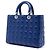 Borsa Lady Dior Large in agnello cannage blu - vista 2