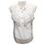 Top sin mangas blanco con volantes Chanel Talla FR 38