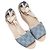 Sandali con zeppa espadrilles Gucci GG in denim Medium Wash & Cream Taglia 38.5 Blu - vista 2