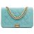 Portafoglio con catena Boy in velluto trapuntato blu Chanel