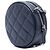 Borsa a tracolla rotonda Chanel CC trapuntata Caviar blu - vista 2
