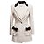 Blazer largo Chanel de algodón blanco y negro con detalle de lazo Talla FR 34