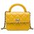 Borsa Chanel Mini Lambskin Paris Le19M Charming Top Handle Flap Satchel Gialla Giallo