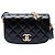Borsa a tracolla Chanel Mini My Sweet CC in pelle di vitello lucida nera Nero