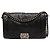 Borsa a tracolla Chanel Boy Reverso con patta in pelle di vitello nera Medium Nero