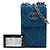 Borsa telefono Chanel 19 in denim blu con catena - vista 7