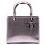 Borsa Lady Dior Medium in vernice metallizzato microcannage viola Porpora