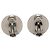 Orecchini a clip Chanel in ottone e pelle con logo argentati Argento - vista 2