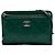 Bolsa transversal Chanel CC em couro de vitelo amassado acolchoado verde com bolso frontal