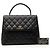 Borsa Chanel CC Quilted Caviar Kelly Top Handle Nera Nero - vista 8